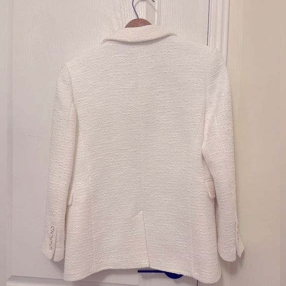ZARA boucle white blazer xs tweed - Picture 4 of 5